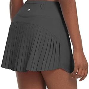 BALEAF Women's Pleated Tennis Skirts High Waisted Lightweight Athletic Golf Skorts Skirts with Shorts Pockets