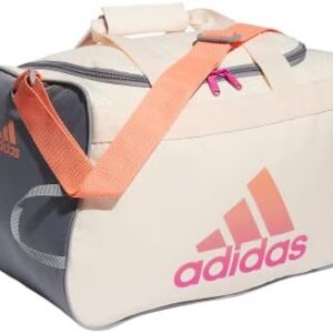 adidas Diablo Small Duffel Bag, Wonder Quartz Beige/Grey/Semi Coral Fusion Pink, One Size