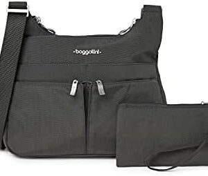 Baggallini Cross Over Crossbody Bag - Lightweight, Water Resistant Travel Purse