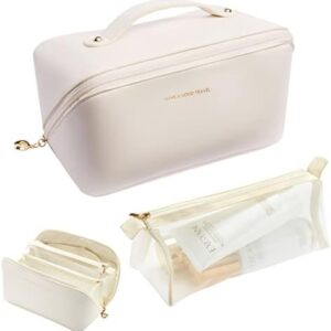 Dr.Cheese Makeup Bag Large Capacity,Waterproof Travel Cosmetic Bag for Women,Portable Travel Makeup Bag,Large Toiletry Bag for Women,Skincare Bag,Makeup Storage Bag,Makeup Brush Bag
