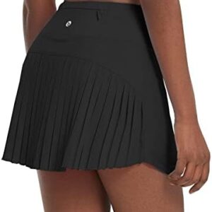 BALEAF Women's Pleated Tennis Skirts High Waisted Lightweight Athletic Golf Skorts Skirts with Shorts Pockets