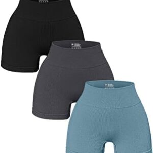 OQQ 3 Piece for Women Yoga Shorts Workout Athletic Seamless High Wasit Gym Leggings
