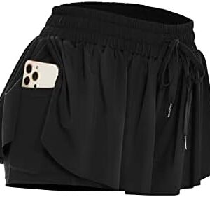 Flowy Athletic Shorts for Women- 2 in 1 Butterfly Shorts for Gym, Workout, Yoga, Casual Tennis Skirts Cute Clothes Summer