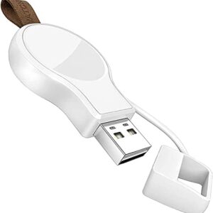NEWDERY Charger for Apple Watch Portable iWatch USB Wireless Charger, Travel Cordless Charger with Light Weight Magnetic Quick Charge for Apple Watch Ultra Series 8 7 SE 6 5 4 3 2 1, White