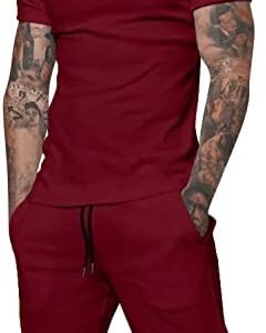Uni Clau Mens Short Sets 2 Piece Outfits Fashion Summer Tracksuits Casual Shirt and Shorts Set