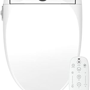 KUNPENG Bidet Toilet Seat Elongated: Electronic Bidet Toilet Seat with Heated Bidet, Warm Water Washing, Hot Air Dryer, Remote Control, Self Cleaning Full Stainless Nozzle, LED Night Light