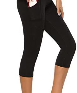 Stelle Women's Capri Yoga Pants with Pockets Essential High Waisted Legging for Workout
