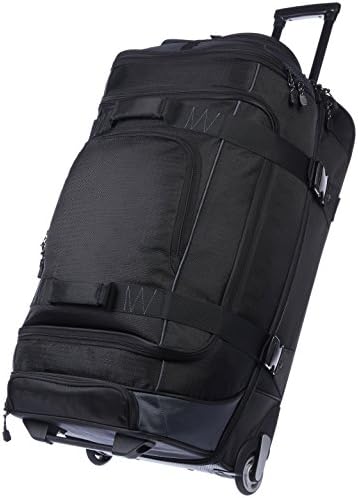Amazon Basics Ripstop Wheeled Duffel, Telescoping Handle, 30", Black