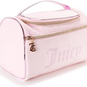 Juicy Couture Women's Cosmetics Bag - Hanging Travel Makeup and Toiletries Small Duffel Bag, Pink