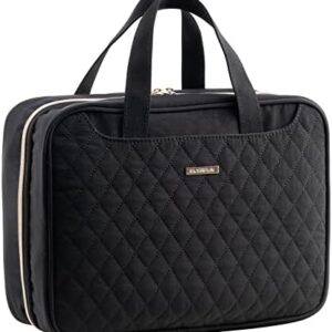 Everfun Hanging Travel Toiletry Bag for Women Men Large Makeup Cosmetic Organizer Bag with 4 Compartments Water-resistant Full Open Carry-on Dopp Kit for Full Size Travel Accessories