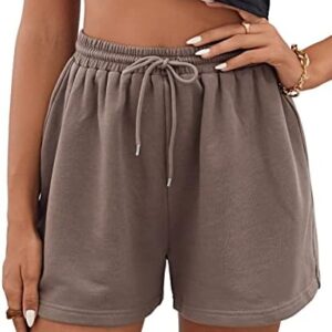 EFAN Womens Sweat Shorts Summer Casual Comfy High Waisted Lounge Shorts Drawstring Cotton Shorts with Pockets 2023