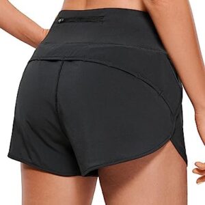 CRZ YOGA Womens Lightweight Gym Athletic Workout Shorts Liner 2.5"/4" - Quick Dry Running Spandex Shorts Mesh Zipper Pockets