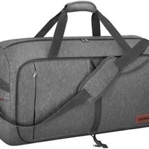 Canway 65L Travel Duffel Bag, Foldable Weekender Bag with Shoes Compartment for Men Women Water-proof & Tear Resistant