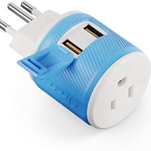 OREI Switzerland Travel Plug Adapter with Dual USB - USA Input - Type J (U2U-11A), Will Work with Cell Phones, Camera, Laptop, Tablets, iPad, iPhone and More