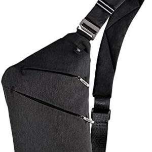 VADOO Sling Bag - Anti-theft Crossbody Shoulder Bag for Men and Women (Black)