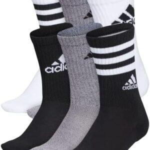 adidas Kids-Boy's/Girl's Mixed Graphic Athletic Cushioned Crew Socks (6-Pair)