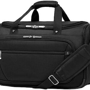 Coolife Travel Duffel Bag Carry-On Travel Tote Overnight Weekender Bag Softside Lightweight Underseat Bag for Men and Women Duffle Bag with Adjustable Strap (Black, 19 inch)