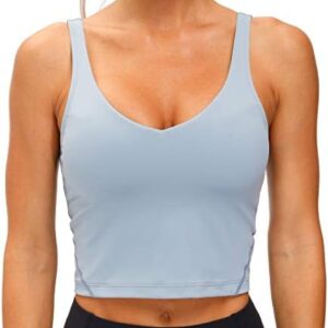 THE GYM PEOPLE Womens' Sports Bra Longline Wirefree Padded with Medium Support