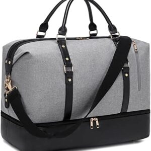 Weekender Bags for Women Oversized Travel Bag Womens Overnight Bag Mens Duffle Bag Large Size with Shoe Compartment