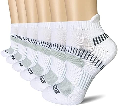 BERING Women's Athletic Cushioned Ankle Running Socks (6 Pack)