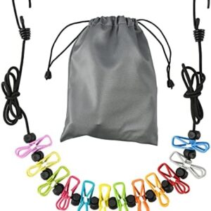 Retractable Portable Clothesline for Travel,Clothing line with 12 Clothes Clips, for Indoor Laundry Drying line,Outdoor Camping Accessories