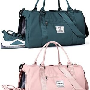 Gym Bag Womens Mens with Shoes Compartment and Wet Pocket,Travel Duffel Bag for Women for Plane,Sport Gym Tote Bags Swimming Yoga,Waterproof Weekend Overnight Bag Carry on Bag Hospital Holdalls