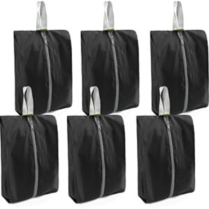 BeeGreen Black Shoe Organizer Travel Essentials 6pcs Shoe Bags For Travel with Zipper Closure, Flower Design Shoe Storage Organizer with Handle Travel Bags For Men and Women, Portable Nylon