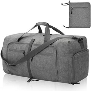 Travel Duffle Bag for Men - Foldable Duffel Bag with Shoes Compartment - Overnight Bags Waterproof & Tear Resistant