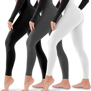 3 Pack Leggings for Women-No See-Through High Waisted Tummy Control Yoga Pants Workout Running Legging
