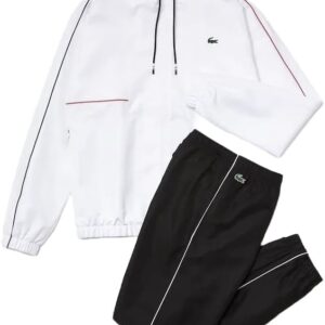 Lacoste Men's SPORT Crocodile Print Tracksuit, White/Black/Red/Black, 2XL
