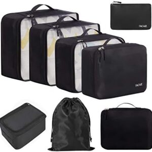 BAGAIL 8 Set Packing Cubes Luggage Packing Organizers for Travel Accessories
