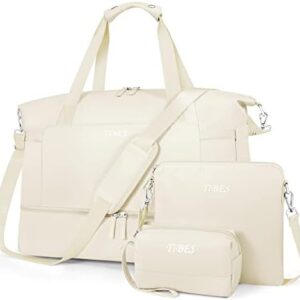 Gym Bag for Women Weekender Bag with Waterproof Shoe Compartment Sports Travel Duffel 3pcs Set Carry On Overnight Bags for Business Trip Travel Gym Yoga