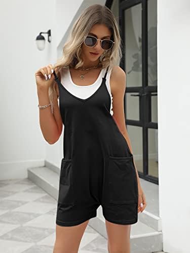 AUTOMET Women's Casual Sleeveless Shorts Jumpsuits with Pockets - Image 4