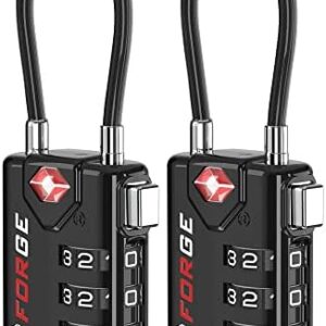 TSA Approved Cable Luggage Locks, Re-settable Combination with Alloy Body