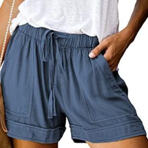 Dokotoo Womens Comfy Drawstring Casual Elastic Waist Pocketed Shorts