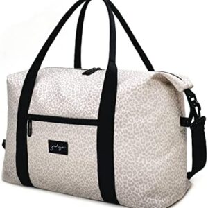 Jadyn Lola Travel Bag, Weekender/Overnight Duffel, Gym Tote Bag for Women (Desert Leopard) One Size
