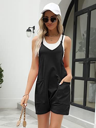 AUTOMET Women's Casual Sleeveless Shorts Jumpsuits with Pockets - Image 5