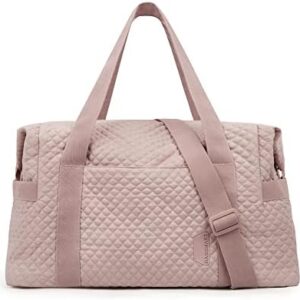 Weekender Bags for Women, BAGSMART Gym Bag with Yoga Mat, Travel Duffle Overnight Bag for Travel Essentials, Large Hospital Bag for Labor and Delivery(Pink)