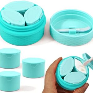 Juome Travel Containers for Toiletries, Silicone Travel Size Containers with Lid, Leak-proof Travel Jars for Creams Travel Essentials Accessories Kit for Cosmetic Makeup Cream for Women (Blue)