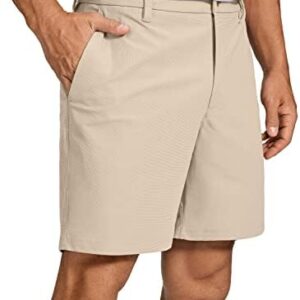 CRZ YOGA Men's All-Day Comfort Golf Shorts - 7"/ 9'' Stretch Lightweight Casual Work Flat Front Shorts with Pockets