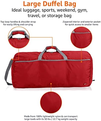 Amazon Basics Large Nylon Duffel Bag - Image 3