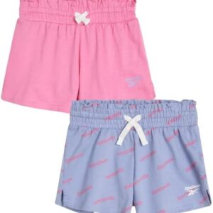 Reebok Girls' Active Shorts - 2 Pack Lightweight Athletic Gym Dolphin Running Shorts (7-12)