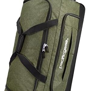 Pacific Gear Wheeled Rolling Duffel Bag, Durable Design, Telescoping Handle, Multiple Compartments, Tie-Down Capabilities, 30 Inch
