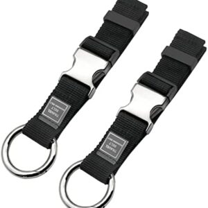 Add-A-Bag Luggage Strap Jacket Gripper, Luggage Straps Baggage Suitcase Belts Travel Accessories - Make Your Hands Free, Easy to Carry Your Extra Bags (2X Black)