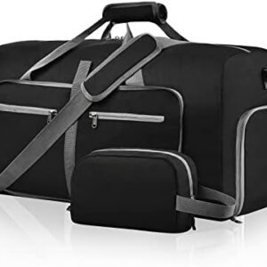 Felipe Varela 65L Duffle Bag with Shoes Compartment and Adjustable Strap,Foldable Travel Duffel Bags for Men Women,Waterproof Duffel Bags