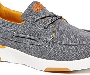 OrthoComfoot Mens Lace up Shoes, Casual Canvas Loafers with Arch Support, Comfortable Deck Shoe for Extra Cushioning and Pain Relief