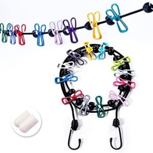 Ulfsaar Portable Travel Clothesline, Camping Accessories, Vacation Essentials, RV Cruise Camper Accessories for Travel Trailers, Camper Travel Apartment Essentials, Laundry Line.