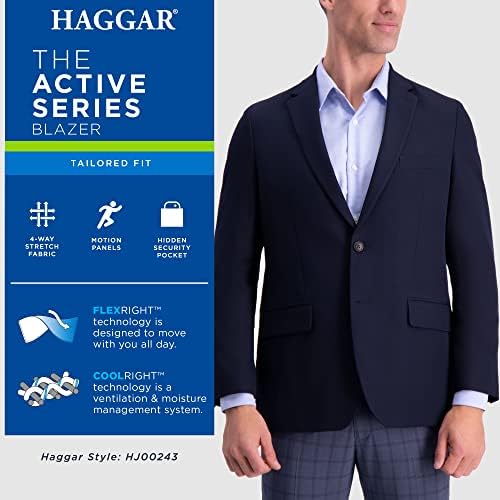 Haggar Men's The Active Series Classic Fit Gabardine Blazer - Image 4