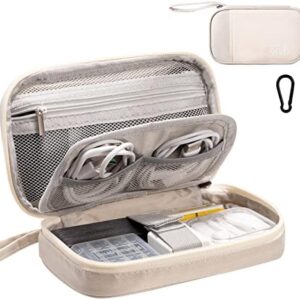 Electronics Organizer, OrgaWise Electronic Accessories Bag Travel Waterproof for iPad Mini, Kindle, Hard Drives, Cables, Chargers (S2-Beige)