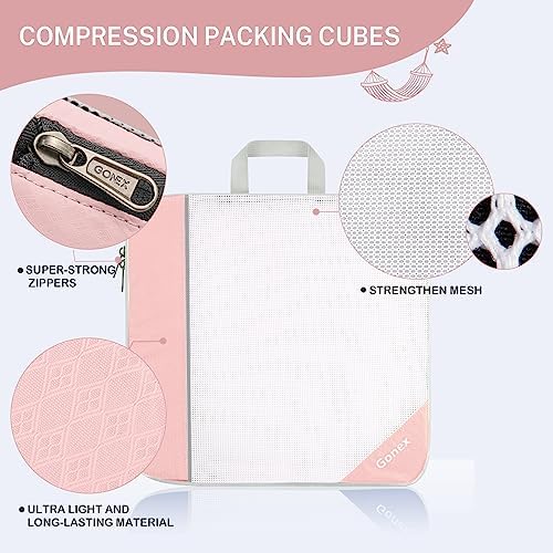 Compression Packing Cubes, Gonex Extensible Storage Mesh Bags Organizers - Image 2